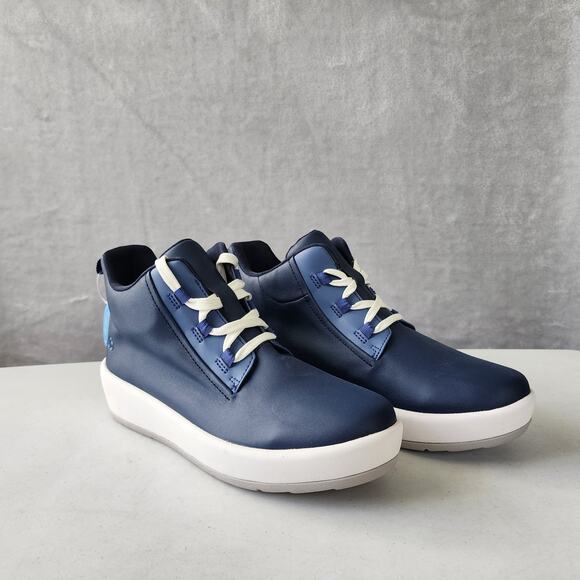 Clarks Waterproof Boots Womens Size 7.5 Step North Mid Navy Blue Cloudsteppers - Picture 5 of 14